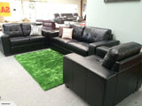Aidan Black Bonded Leather Lounge Suite from