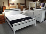 Pamela Solid Pine Wood White Bed in Single/ King Single/ Double/ Queen from