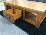Woodlock Coffee Table Solid Pine Wood Rough Sawn and Rustic