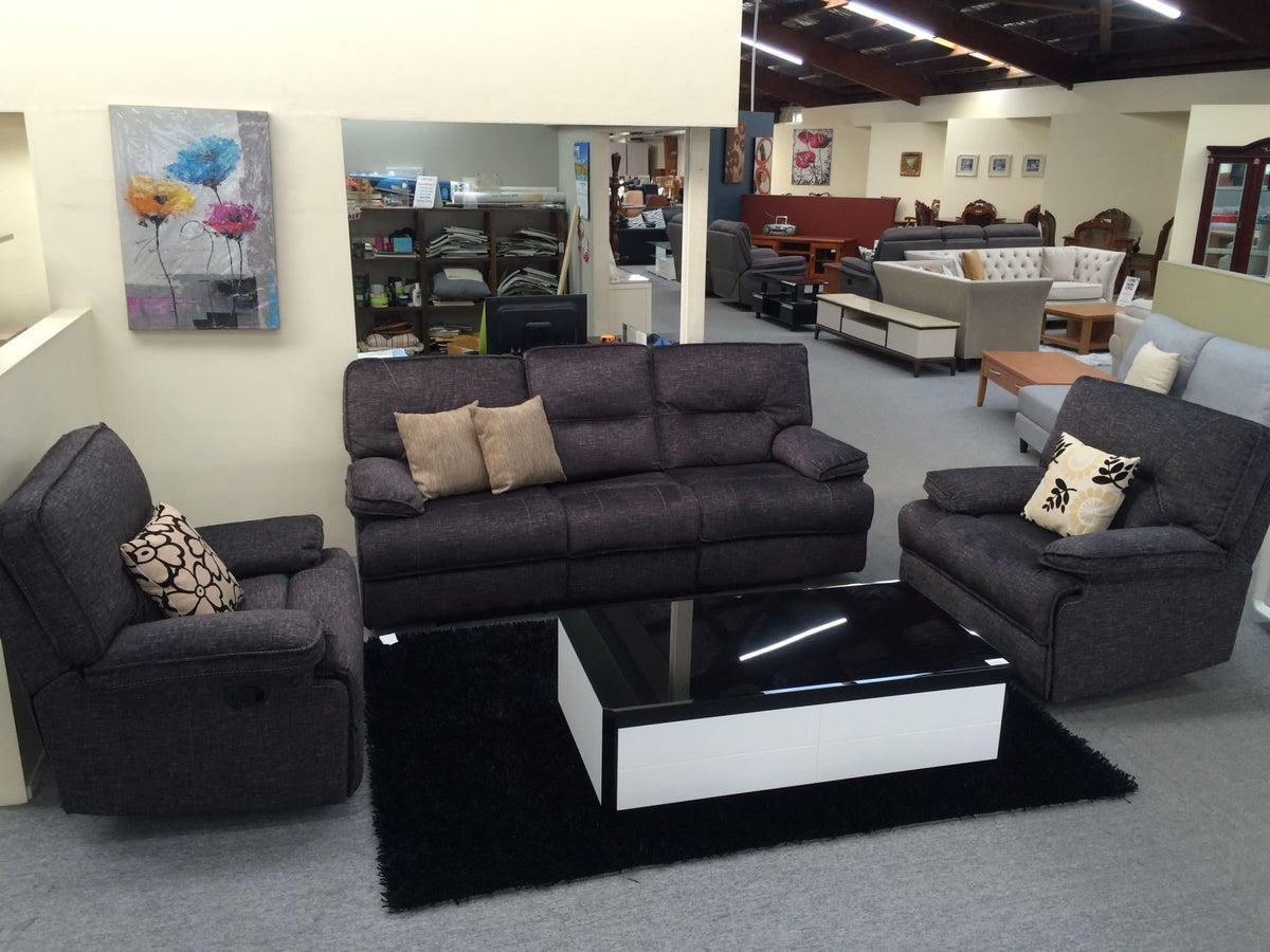 Maryland Fabric Power / Electric Recliner Sofa with USB Ports and Fold-Down Cup Holder Console from