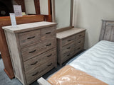 Barry 6PCS Bedroom Suite Solid Wood White Wash in Queen / King from