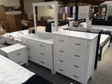 Pamela 6PCS Size Bedroom Suite White Pine Wood in Single/ King Single/ Double/ Queen from