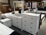 Pamela 6PCS Size Bedroom Suite White Pine Wood in Single/ King Single/ Double/ Queen from