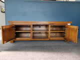 Woodlock TV Entertainment Unit Solid Pine Wood Rough Sawn and Rustic