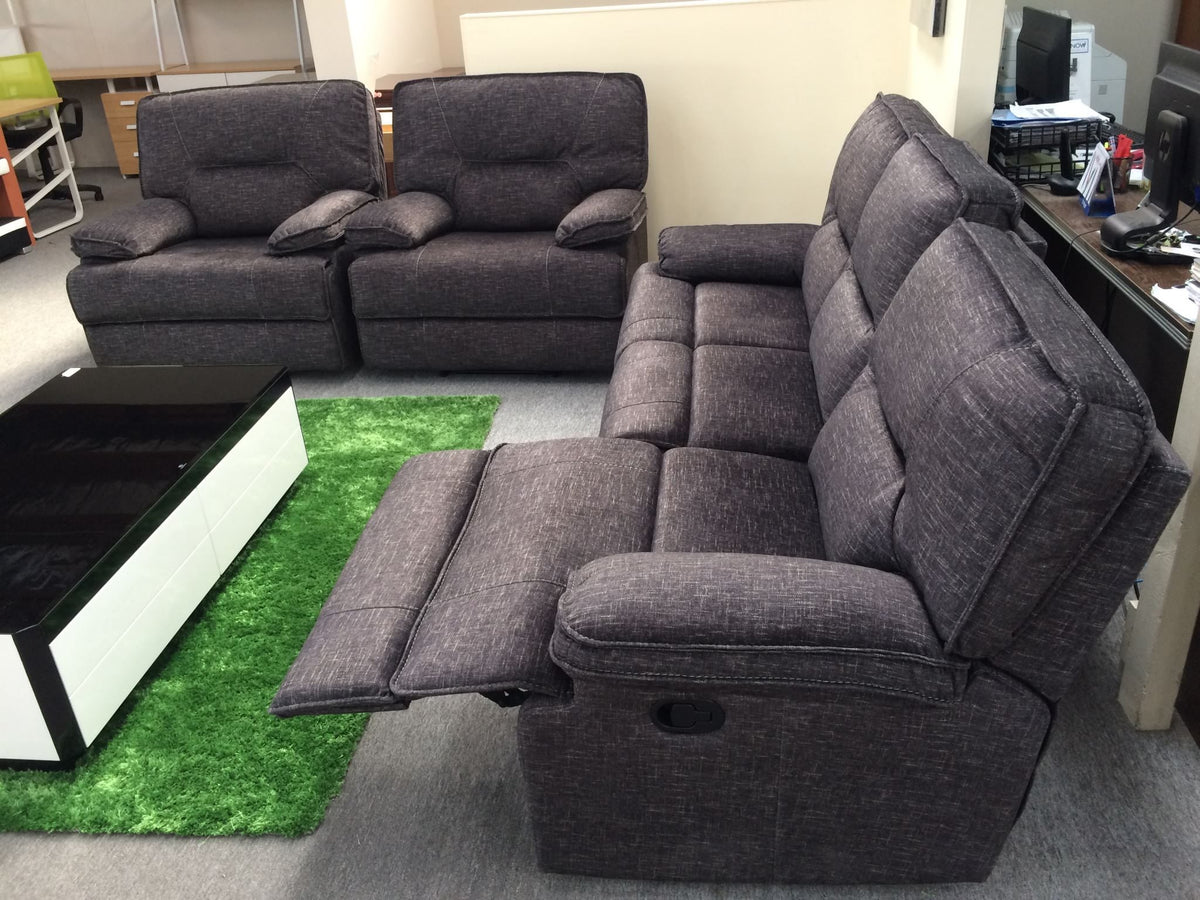 Maryland Fabric Recliner Sofa with Fold-Down Cup Holder Console from