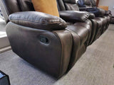 Hudson Air Leather Recliner Sofa with Fold-Down Cup Holder Console from