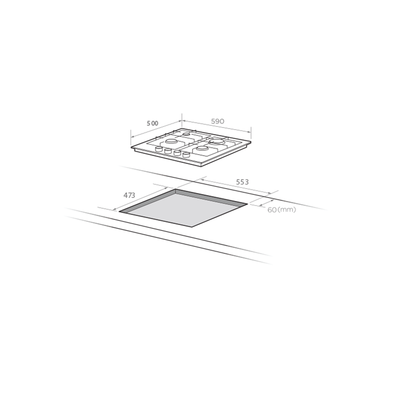 Midea 60cm Gas Cooktop Stainless Steel 60G40ME403-SFT - Midea | Home Appliances New Zealand