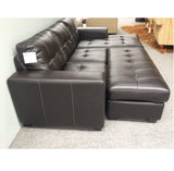 Jordan Bonded Leather Corner Lounge Suite with Ottoman Sofa Bed Optional