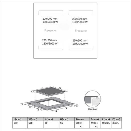 Midea 60cm Freezone Induction Cooktop MC-IF7222CCD - Midea | Home Appliances New Zealand