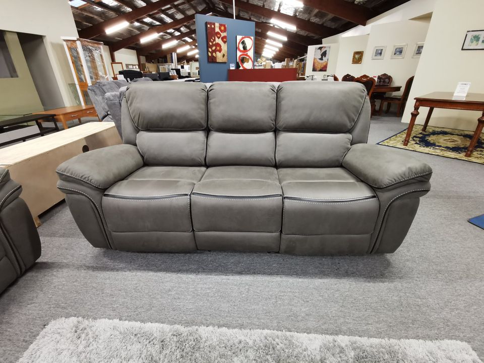 Moy Palomino Fabric Recliner Sofa with Fold-Down Cup Holder Console from