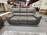 Moy Palomino Fabric Recliner Sofa with Fold-Down Cup Holder Console from