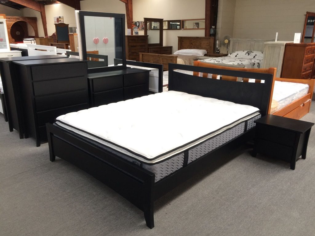Perry 4PCS Bedroom Suite Black in Single/ King Single/ Double/ Queen from