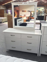 Pamela 6PCS Size Bedroom Suite White Pine Wood in Single/ King Single/ Double/ Queen from