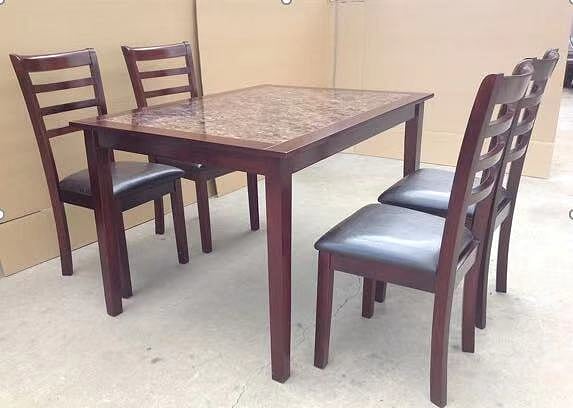 Morgan 7PCS Dining Suite 1.5M Table with 6 Chairs - Marble Pattern