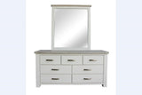 Ashlee White Wash Wooden Dressing Table with Mirror