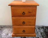 Troy 3 Drawer Bedside Warm Honey Colour