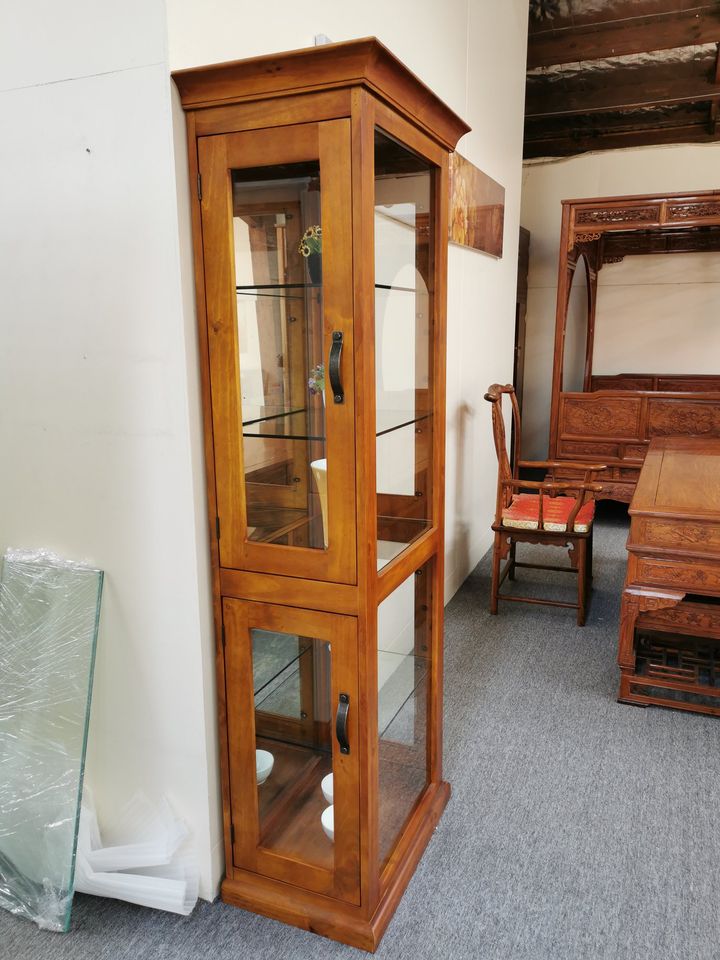 Felton Display Cabinet Rustic Solid Wooden