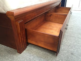 Maria Solid Wooden Bed with Shelf and Underneath Drawers in Queen/ King/ Super King from