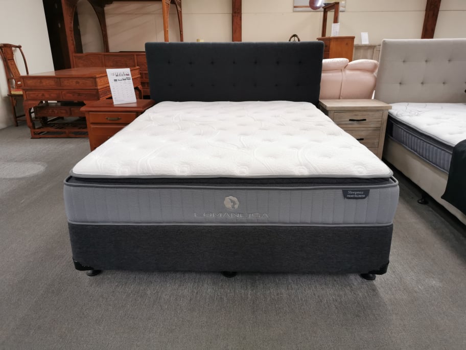 Bella Double Bed 3Pcs NZ Made Base, Full Length Headboard and a 28cm Thick Pocket Spring Mattress from
