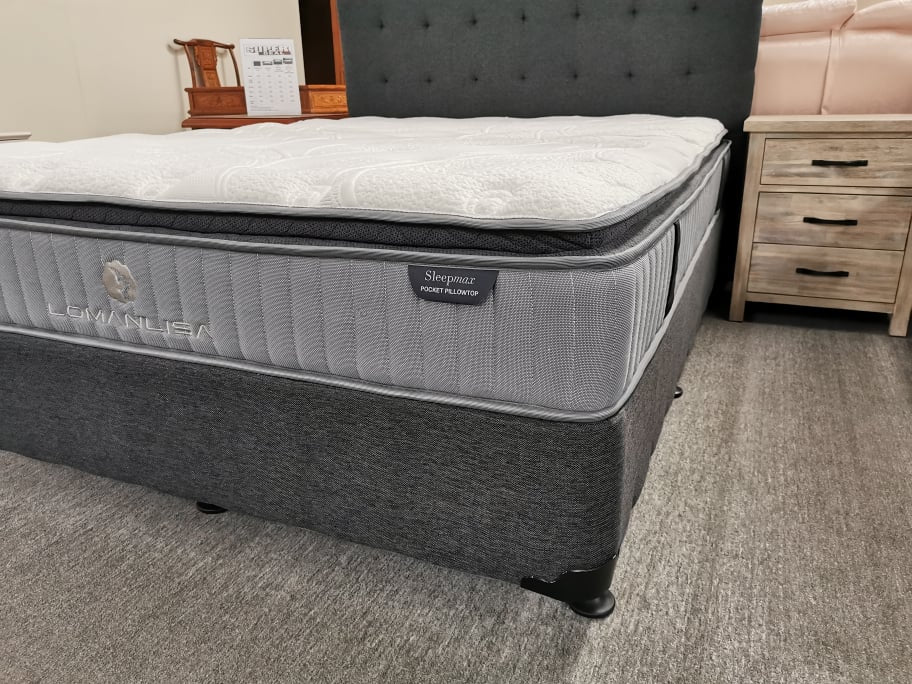 Bella Queen Bed 3Pcs NZ Made Base, Headboard & a 28cm Thick Pocket Spring Mattress