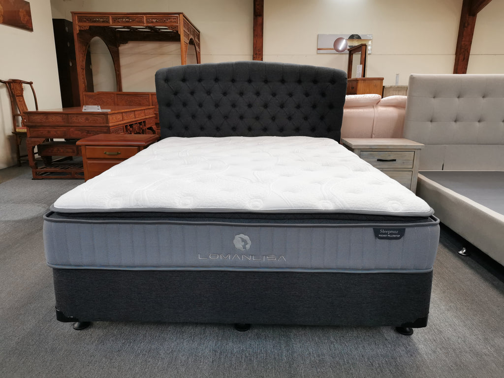 Queen Bed 2Pcs NZ Made Base with a 28cm Thick Pocket Spring Mattress