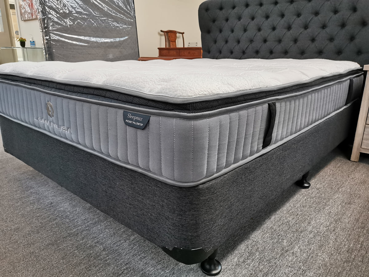 Queen Bed 2Pcs NZ Made Base with a 28cm Thick Pocket Spring Mattress