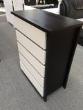 Perry Tallboy Black and White Solid NZ Pine Wood